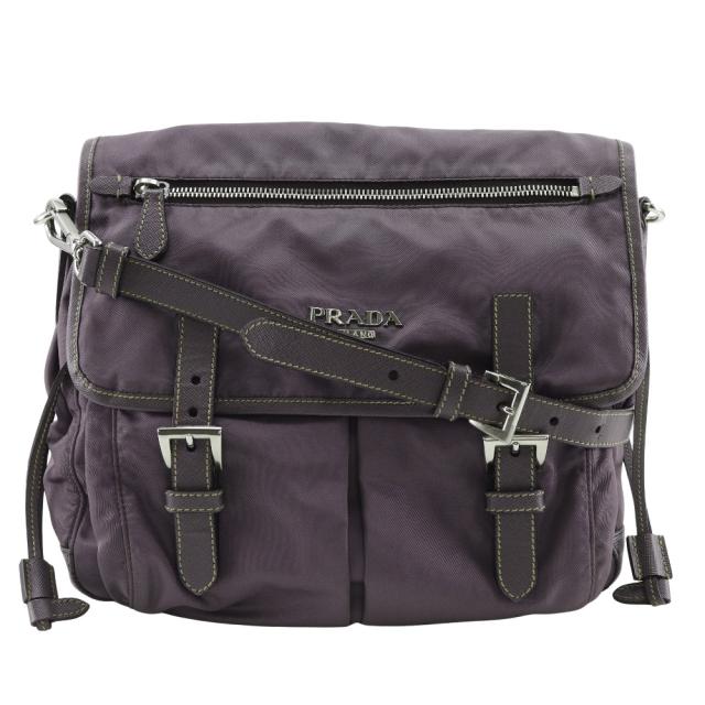 PRADA プラダ BT0687 ナイロン MIRTILLO 紫 ショルダーバッグ レディース 【中古】