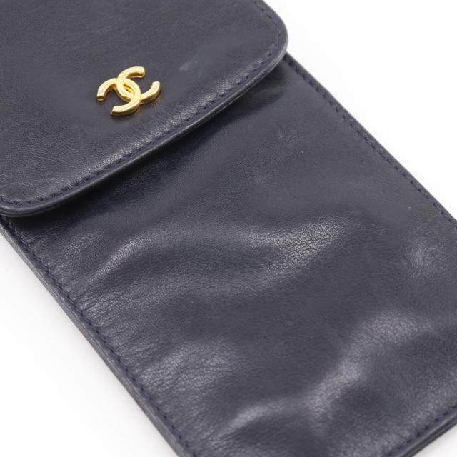 CHANEL シャネル ココマーク 眼鏡ケース 眼鏡ケース ラムスキン 黒