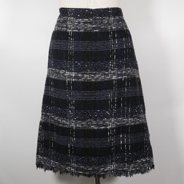 CHANEL シャネル ツイード P26088V16545 コットン 黒/紺 スカート レディース 【中古】_2