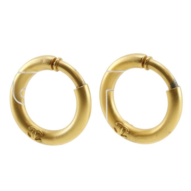 CHANEL シャネル フープ ヴィンテージ 金メッキ イヤリング 22.8g レディース 【中古】
