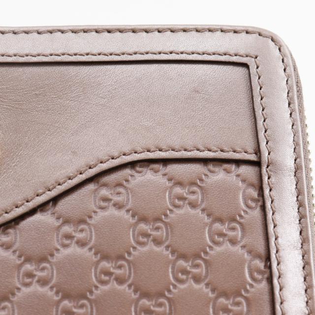 GUCCI グッチ インターロッキングG ラウンドファスナー 308012 シマレザー ピンク 長財布_5