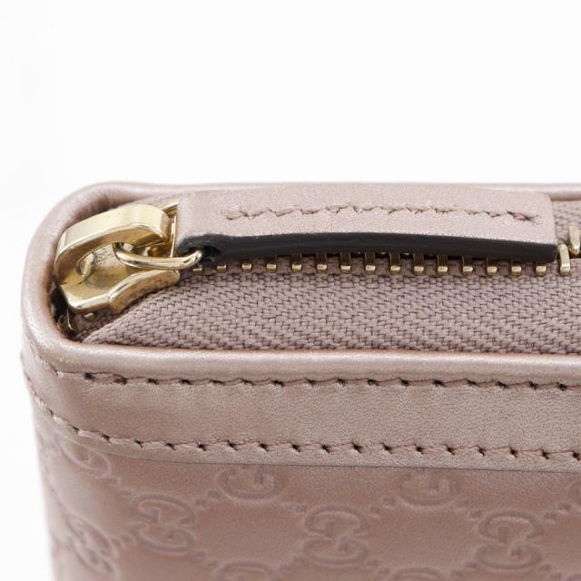 GUCCI グッチ インターロッキングG ラウンドファスナー 308012 シマレザー ピンク 長財布_8