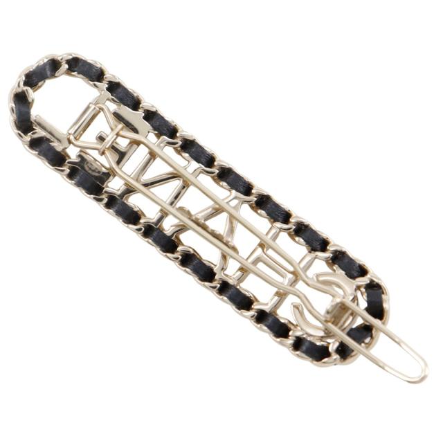 CHANEL シャネル CHANELロゴ チェーンバレッタ レザー ブラック バレッタ レディース_1
