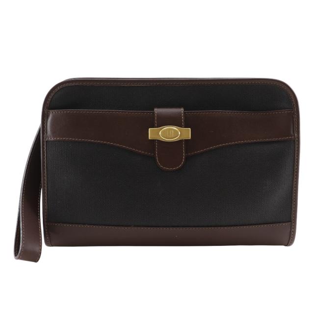 Dunhill ダンヒル PVC 黒/茶 セカンドバッグ メンズ 【中古】