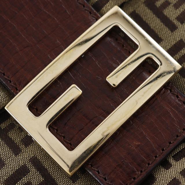 FENDI フェンディ ズッキーノ ナイロンキャンバス 茶 ショルダーバッグ レディース_9