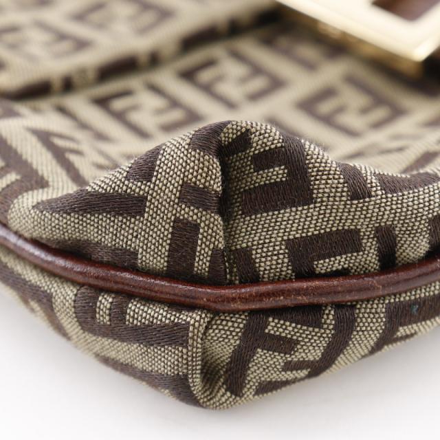 FENDI フェンディ ズッキーノ ナイロンキャンバス 茶 ショルダーバッグ レディース_10