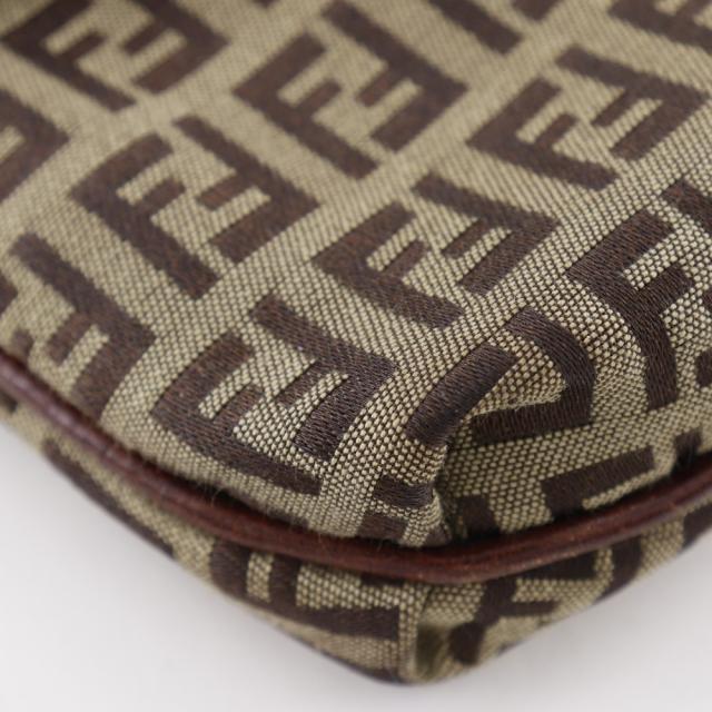 FENDI フェンディ ズッキーノ ナイロンキャンバス 茶 ショルダーバッグ レディース_3