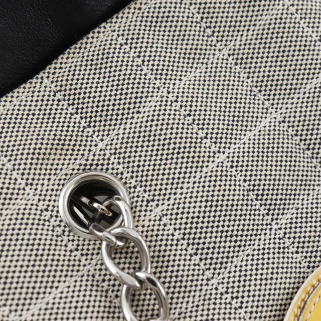 CHANEL シャネル カメリア NO5 チョコバー チョコバー キャンバス グレー/黄 トートバッグ_15