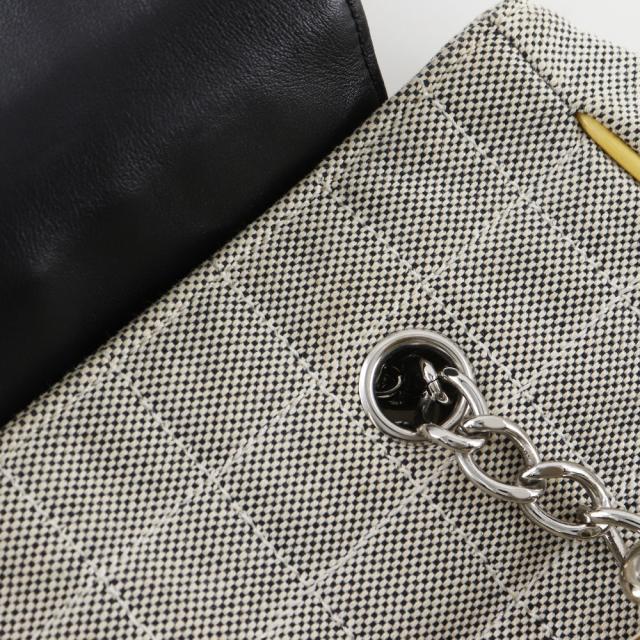 CHANEL シャネル カメリア NO5 チョコバー チョコバー キャンバス グレー/黄 トートバッグ_16