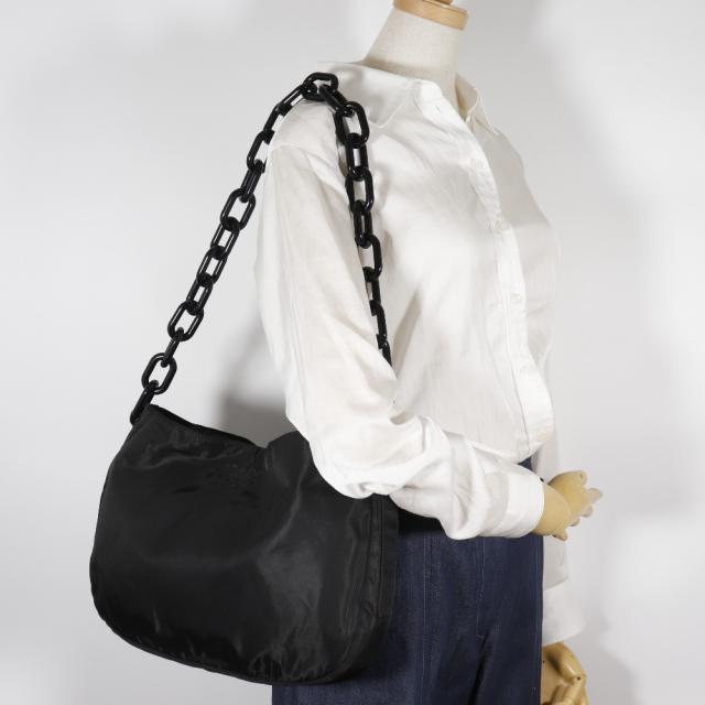 PRADA プラダ チェーンショルダー B6431 ナイロン NERO 黒 ショルダーバッグ レディース_11