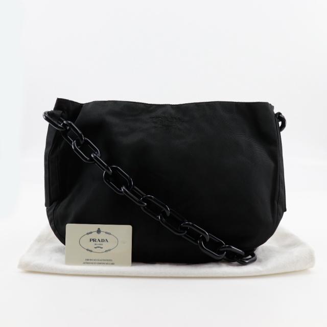 【入手困難】PRADA ブラック ショルダーバッグ プラダ 正規品 PRADA プラダ チェーンショルダー B6431 ナイロン NERO 黒 ショルダー