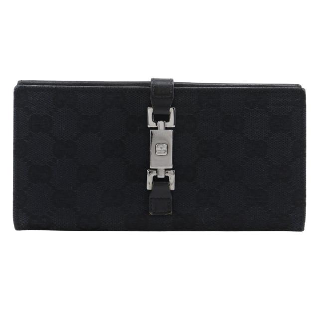 GUCCI グッチ ジャッキー 05479 GGキャンバス 黒 長財布 レディース 【中古】