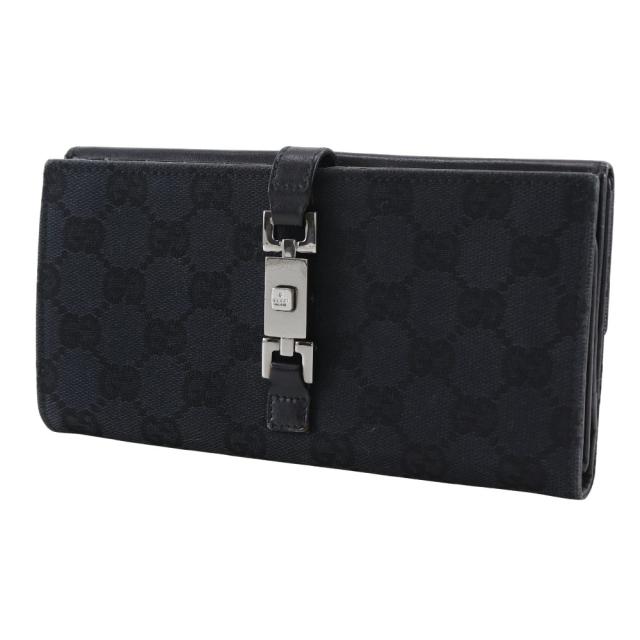 GUCCI グッチ ジャッキー 05479 GGキャンバス 黒 長財布 レディース 【中古】_1