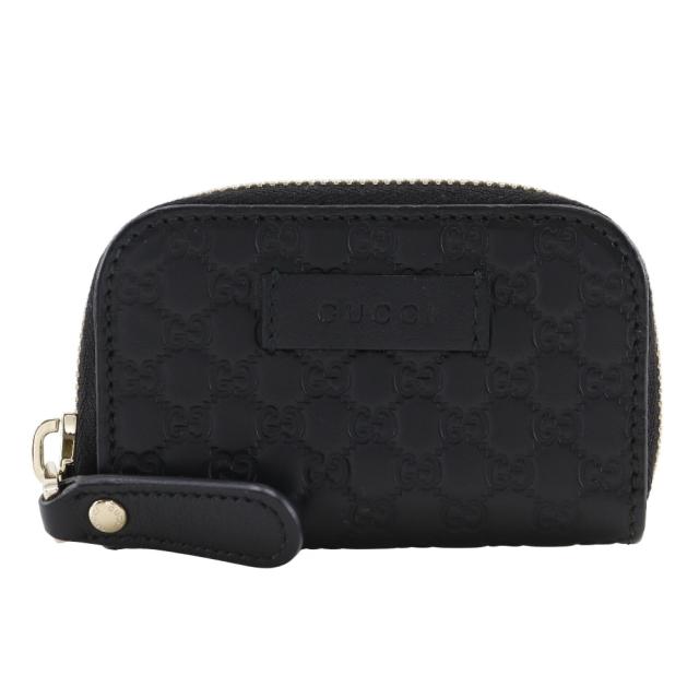 GUCCI グッチ GGマイクロ ラウンドファスナー ラウンドファスナー 449896 シマレザー 黒