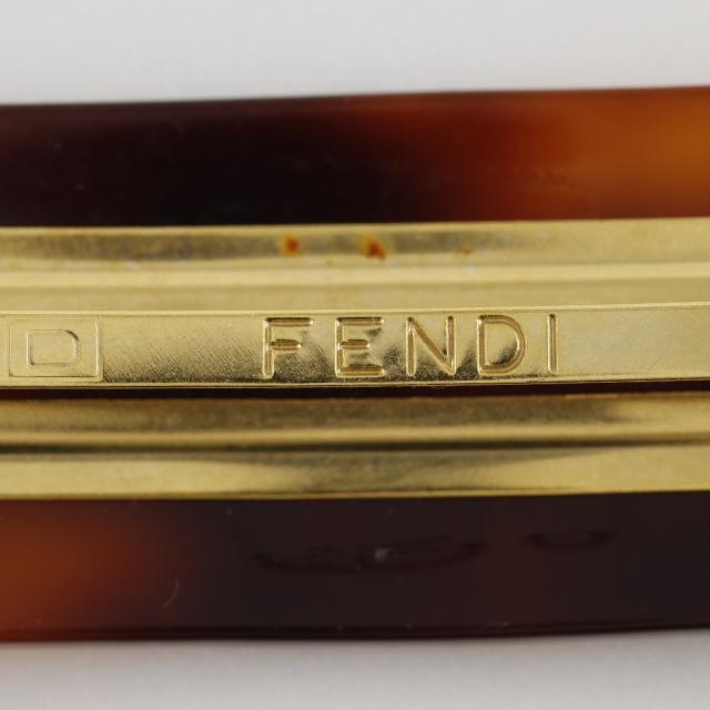 FENDI フェンディ ヴィンテージ 合成樹脂 ゴールド バレッタ