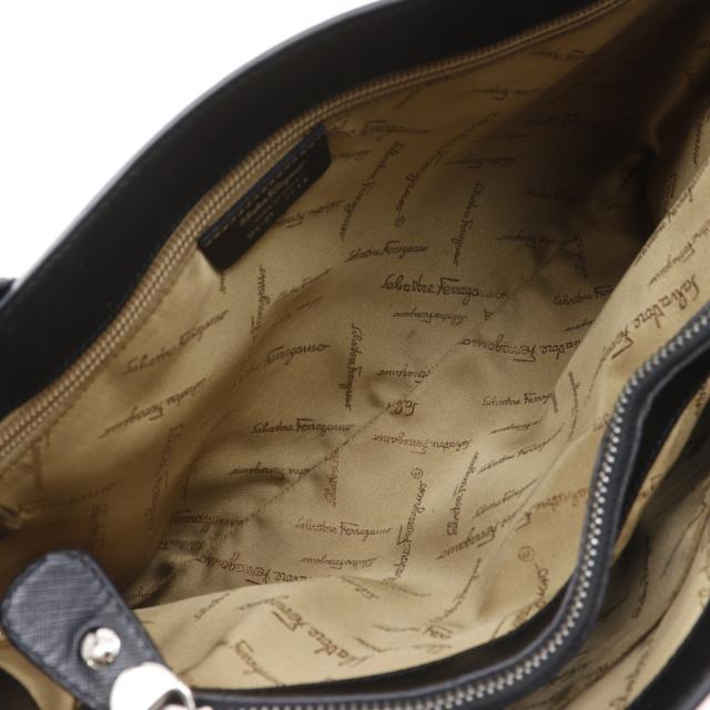 Salvatore Ferragamo サルヴァトーレフェラガモ ガンチーニ サフィアーノ調 DY-21 7814 レザー 黒_5