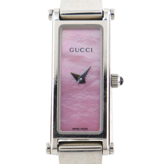 GUCCI グッチ 1500L SS クオーツ アナログ表示 ピンク文字盤 腕時計 レディース 【中古】