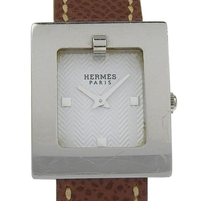 HERMES エルメス ベルトウォッチ BE1.110 SS クオーツ アナログ表示 ホワイト文字盤 腕時計