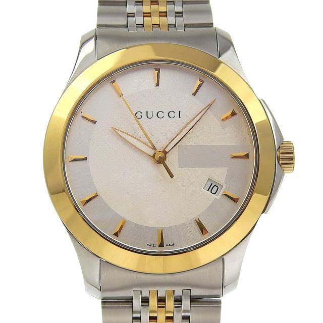 GUCCI 126.4 グッチ Gタイムレス デイト 腕時計 SS 新品 電池交換 QZ G