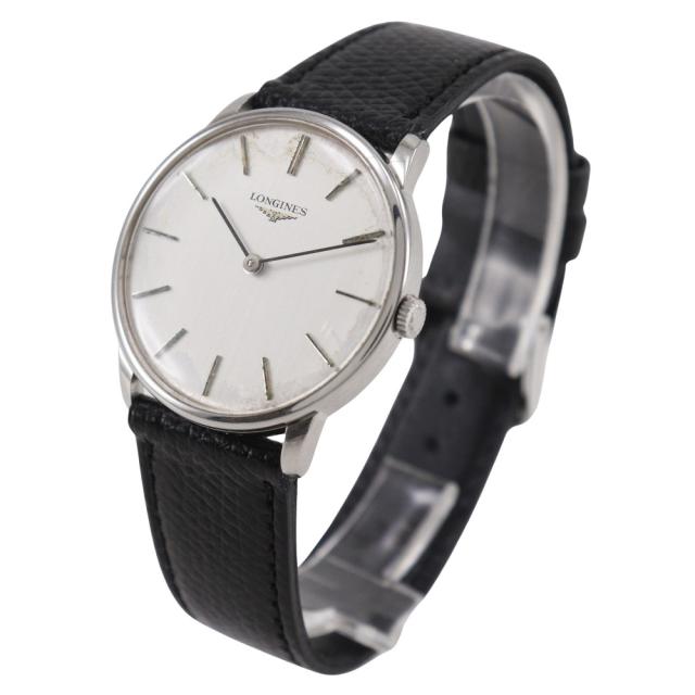 LONGINES ロンジン SS ブラック 手巻き アナログ表示 シルバー文字盤 