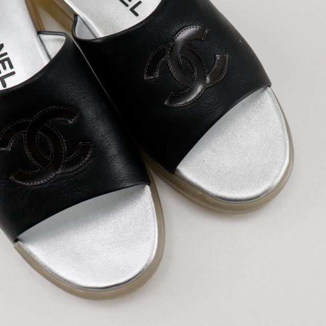 CHANEL シャネル ココマーク レザー 黒 サンダル レディース 【中古】_3