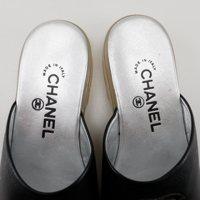 CHANEL シャネル ココマーク レザー 黒 サンダル レディース 【中古】_5