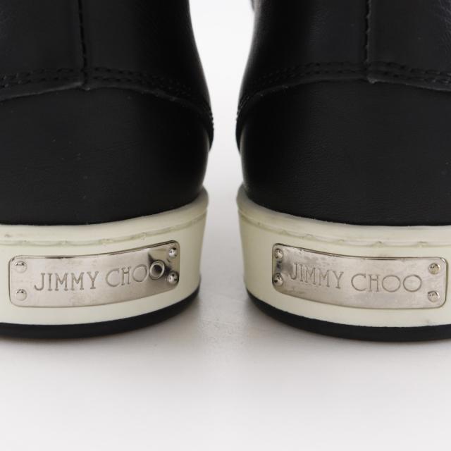 JIMMY CHOO ジミーチュウ スタースタッズ ハイカット レザー 黒 スニーカー レディース_10