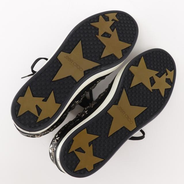 JIMMY CHOO ジミーチュウ スタースタッズ ハイカット レザー 黒 スニーカー レディース_4