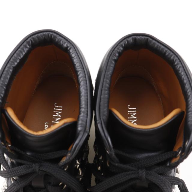 JIMMY CHOO ジミーチュウ スタースタッズ ハイカット レザー 黒 スニーカー レディース_5