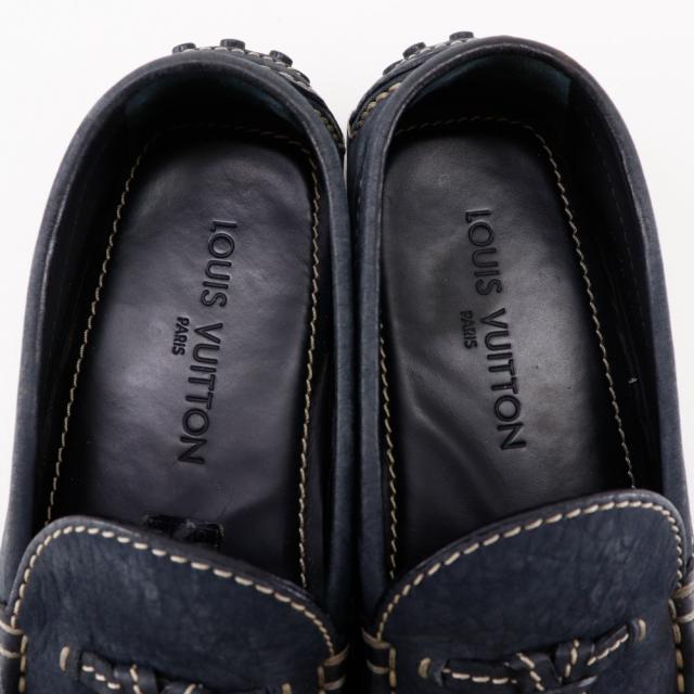 LOUIS VUITTON ルイ・ヴィトン モンテカルロ ドライビングシューズ スウェード 紺 モカシン_4