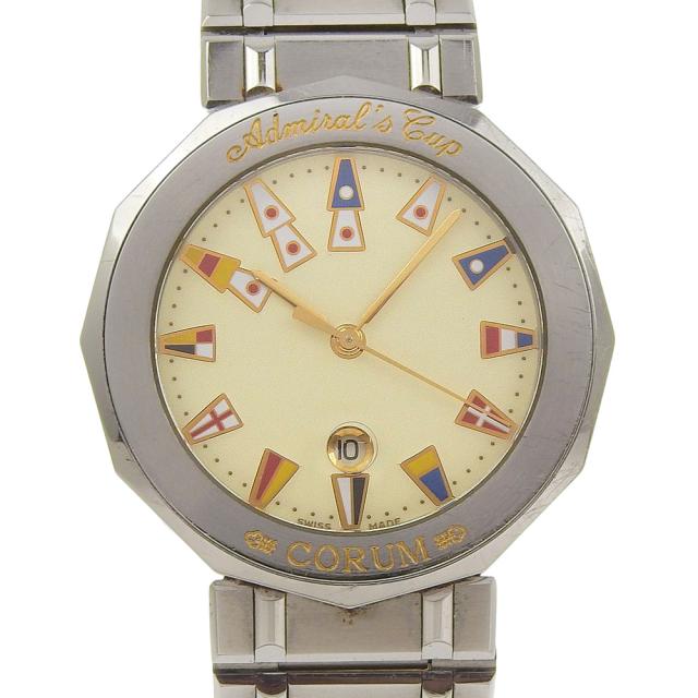 CORUM コルム アドミラルズカップ 99.810.20 V550 SS クオーツ アナログ表示 アイボリー文字盤