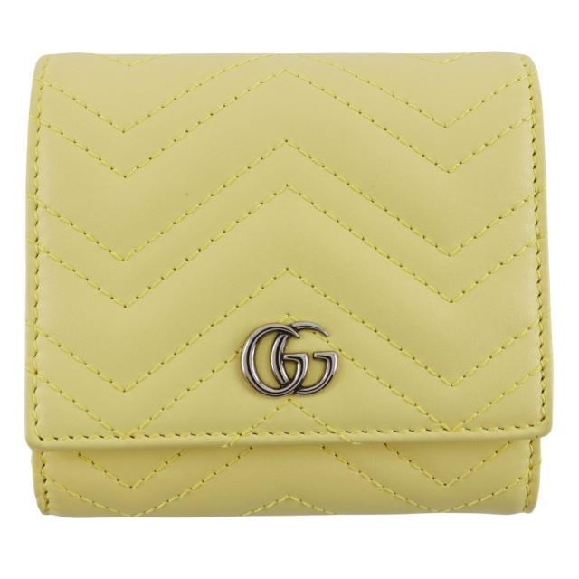 GUCCI グッチ GGマーモントウォレット 598629 レザー 二つ折り財布 レディース 【中古】