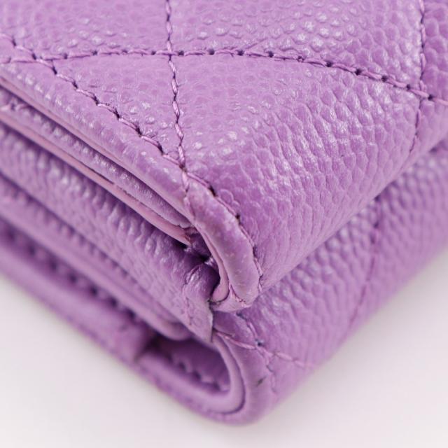 CHANEL シャネル マトラッセ コンパクトウォレット キャビアスキン 三つ折り財布