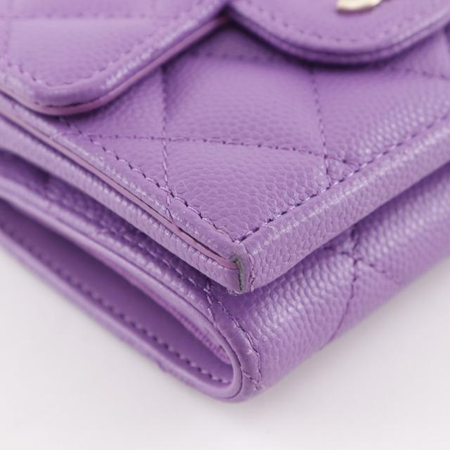 CHANEL シャネル マトラッセ コンパクトウォレット キャビアスキン 三つ折り財布