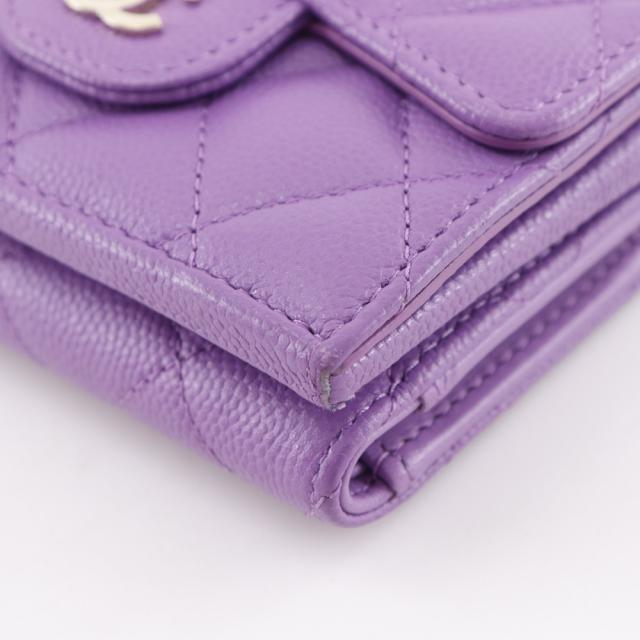CHANEL シャネル マトラッセ コンパクトウォレット キャビアスキン 三つ折り財布