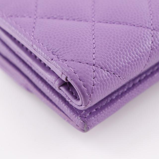 CHANEL シャネル マトラッセ コンパクトウォレット キャビアスキン 三つ折り財布