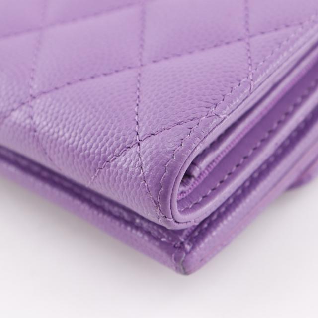 CHANEL シャネル マトラッセ コンパクトウォレット キャビアスキン 三つ折り財布