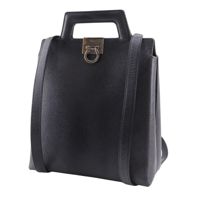 Salvatore Ferragamo サルヴァトーレフェラガモ ガンチーニ 3WAY DX-21 8674 型押しレザー グレー_1