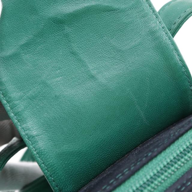 BALLY バリー ロングショルダー バイカラー カーフ 緑/黒 トートバッグ レディース_9