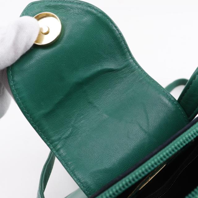 BALLY バリー ロングショルダー バイカラー カーフ 緑/黒 トートバッグ レディース_10