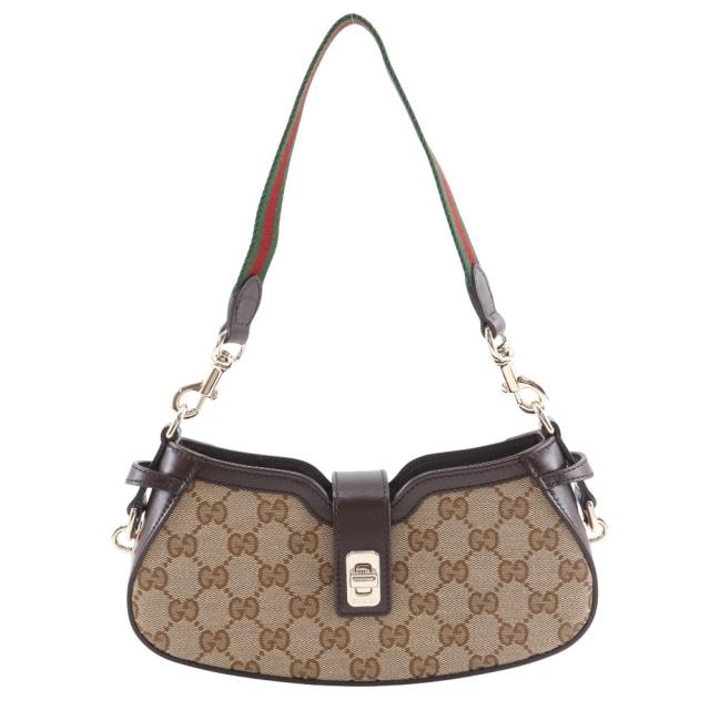 GUCCI グッチ ムーンサイド 786015 GGキャンバス 茶 ショルダーバッグ レディース 【中古】