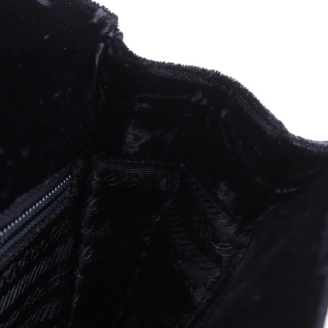 PRADA プラダ ワンハンドル ヴィンテージ ベロア NERO 黒 ハンドバッグ レディース_16
