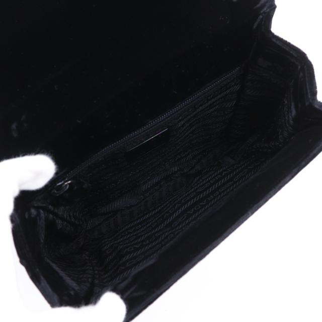 PRADA プラダ ワンハンドル ヴィンテージ ベロア NERO 黒 ハンドバッグ レディース_5