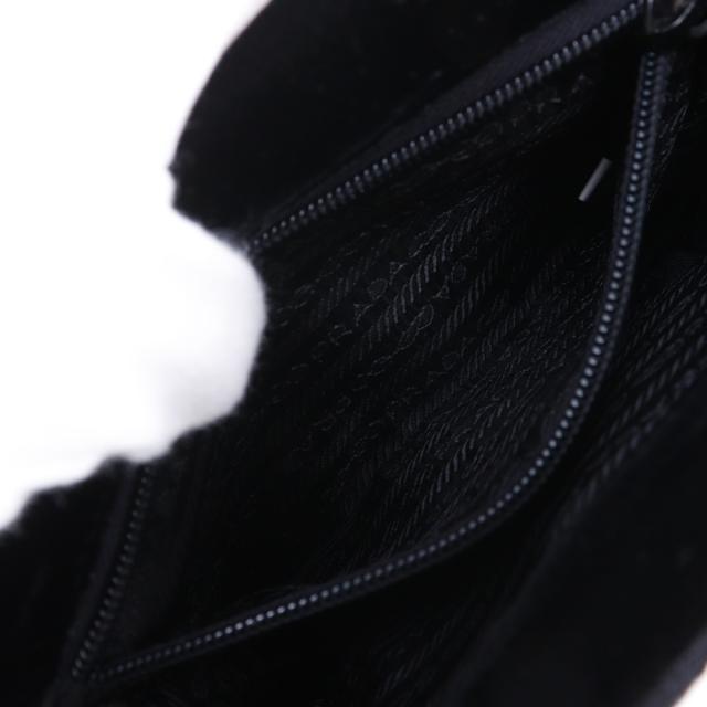 PRADA プラダ ワンハンドル ヴィンテージ ベロア NERO 黒 ハンドバッグ レディース_6