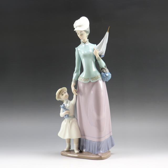 Lladro リヤドロ 里がえり 1353 ポーセリン 置物 オブジェ _ 【中古】