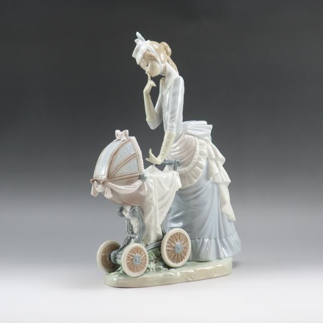 Lladro リヤドロ 乳母車 4938 ポーセリン 置物 オブジェ _ 【中古】