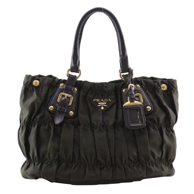 PRADA プラダ 2WAYショルダー ナイロン カーキ トートバッグ レディース 【中古】
