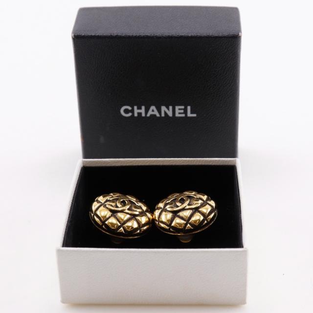 CHANEL シャネル ココマーク マトラッセ ヴィンテージ 金メッキ イヤリング 23.6g_15