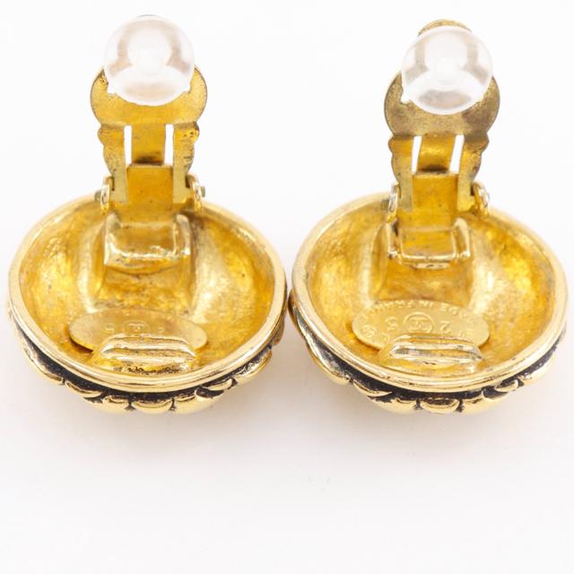 CHANEL シャネル ココマーク マトラッセ ヴィンテージ 金メッキ イヤリング 23.6g_3