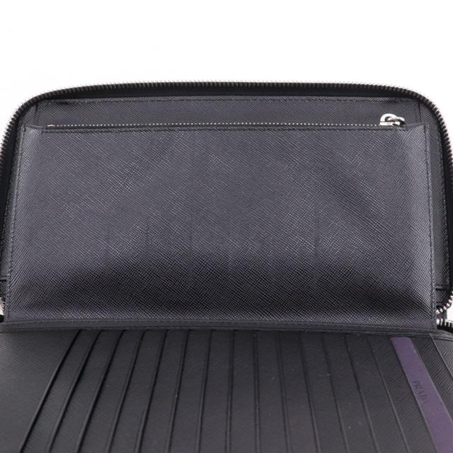 プラダ PRADA オーガナイザー レザー ネイビー メンズ 2ML220 送料無料【中古】 56302a PRADA（プラダ） 財布 サフィアーノ レザー 2ML220 ラウンドファスナー